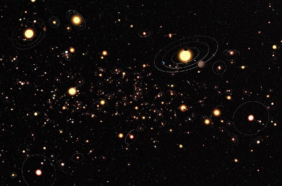 This picture received from the European Southern Observatory on January 11, 2012 is an artist's impression which shows how common planets are around the stars in the Milky Way (AFP Photo/)