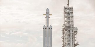 SpaceX’s Falcon Heavy Rocket During Testing at Kennedy Space Center