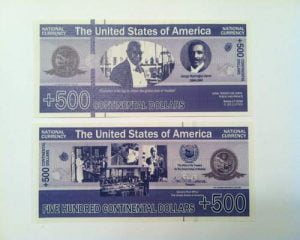 New Money 500 Contintental Dollars