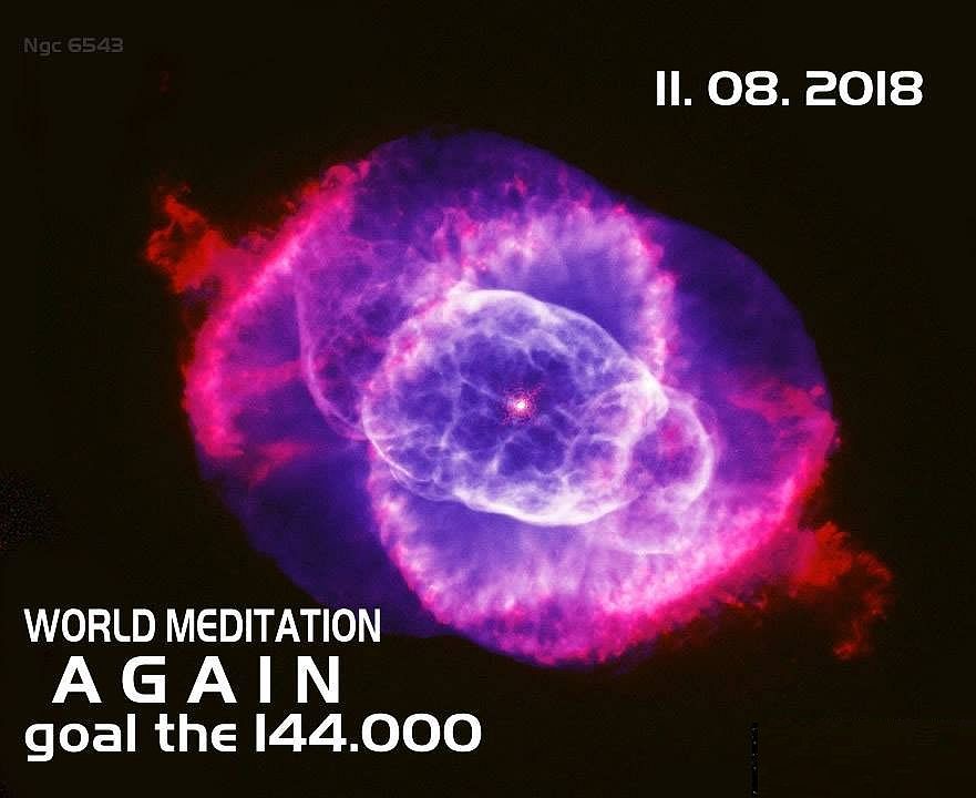 NGC 6543 Nebula Graphic with Meditation Banner