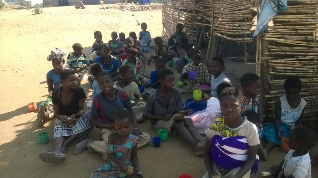 Children gather at Nova Gaia Orphanage Malawi