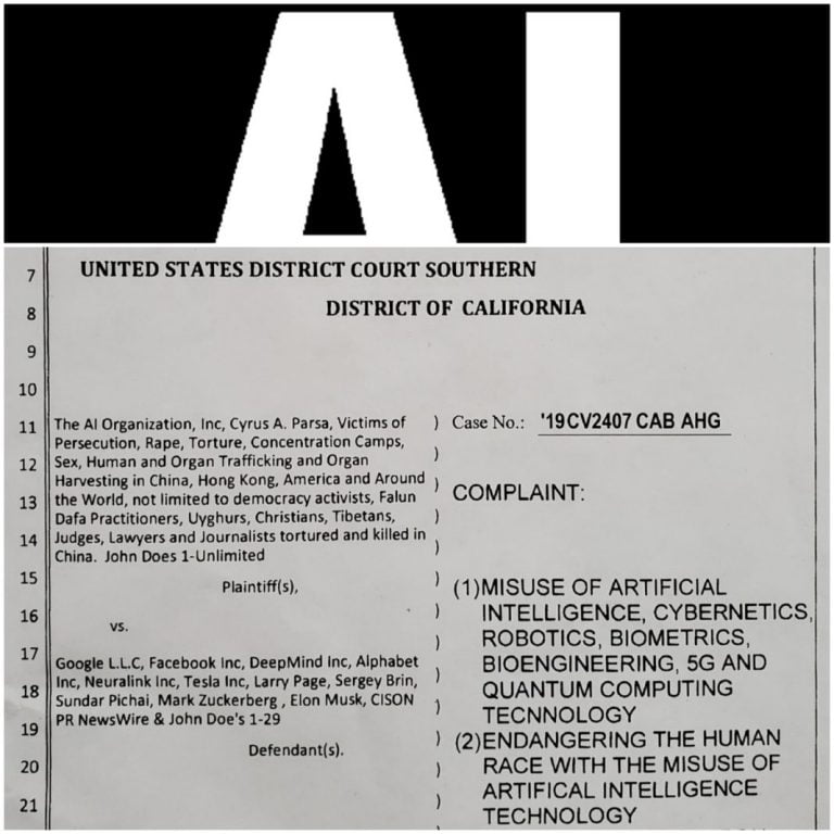 Google, Facebook, Neuralink Sued for Weaponized AI Tech Transfer, Complicity to Genocide in China and Endangering Humanity with Misuse of AI