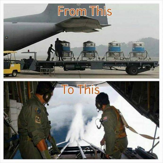 Miltary loading up chemtrails into back of plane