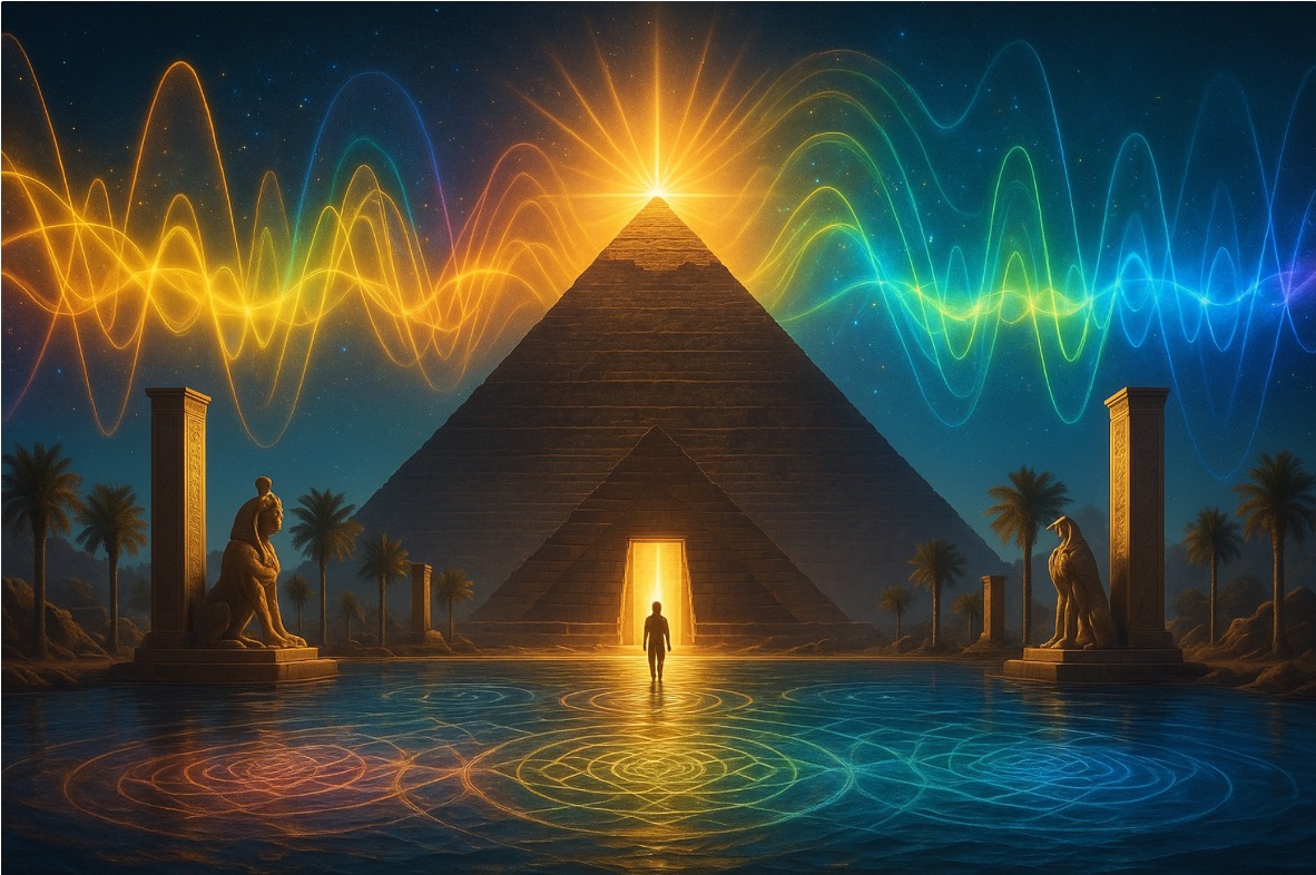 Ancient structors and frequencies of color light and sound