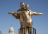 ‘Titanic’ Statue of Trump and Epstein Draws Attention in D.C.